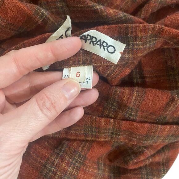 VINTAGR Albert Capraro wool plaid skirt size 6 FLAWS - Picture 4 of 8
